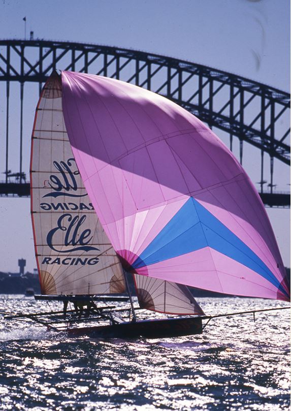 Elle Racing, an 18ft Skiff on Sydney Harbour
